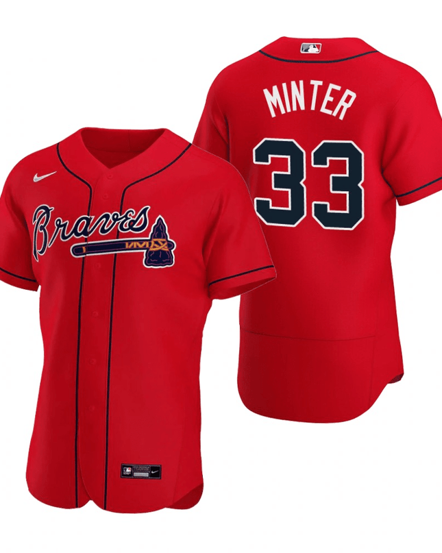 A.J. Minter Atlanta Braves Alternate Red Baseball Player Jersey