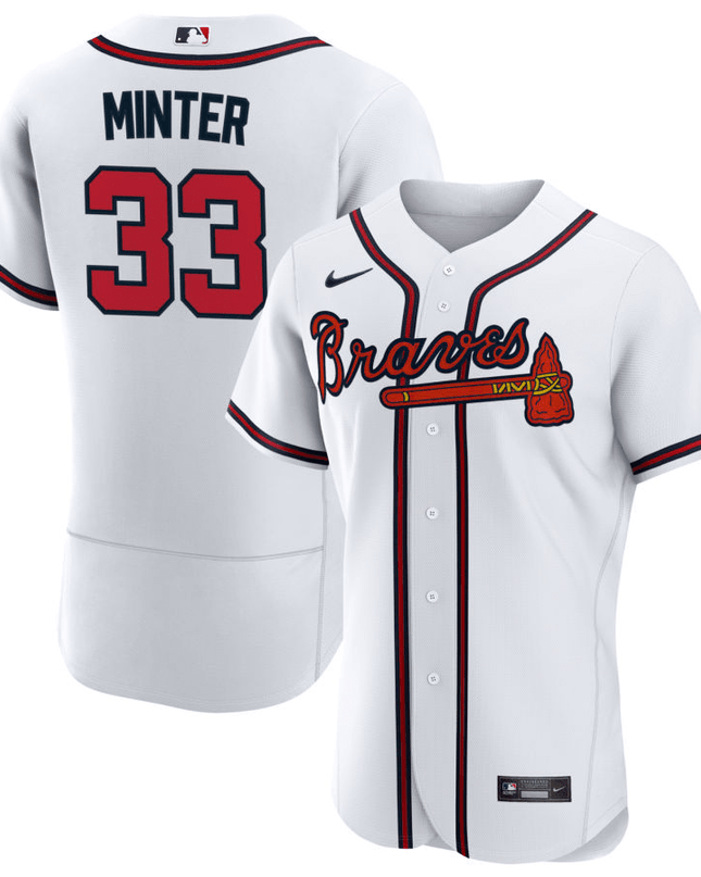 A.J. Minter Atlanta Braves White Home Baseball Player Jersey