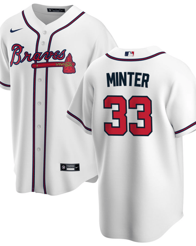 A.J. Minter Atlanta Braves White Home Baseball Player Jersey