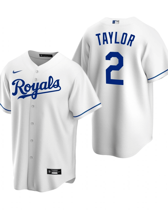 A. Taylor Kansas City Royals Home White Baseball Player Jersey
