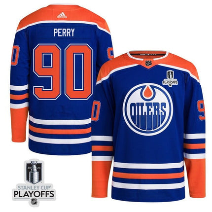 Corey Perry Edmonton Oilers 2024 NHL Playoffs Patch Home Blue Jersey