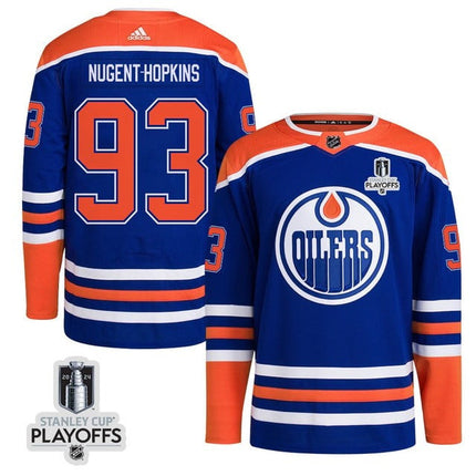 Ryan Nugent-Hopkins Edmonton Oilers 2024 NHL Playoffs Patch Home Blue Jersey