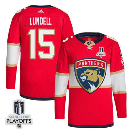 Anton Lundell Florida Panthers 2024 NHL Playoffs Patch Home Red Jersey