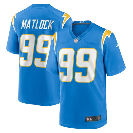 Scott Matlock Los Angeles Chargers 2024-2025 Player Game Blue Jersey