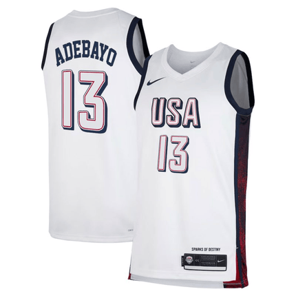 Bam Adebayo USA National Team 2024 Limited Edition White Game Jersey