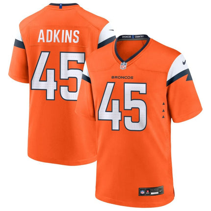 Nate Adkins Denver Broncos 2024-2025 Orange Game Jersey