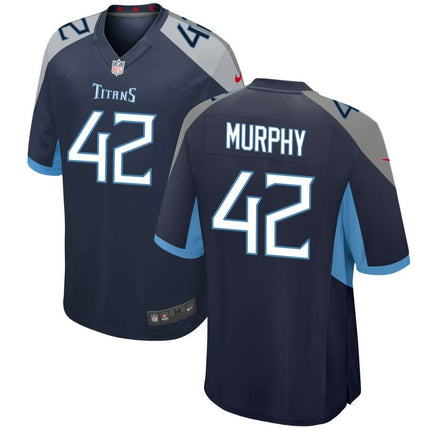 Caleb Murphy Tennessee Titans 2024 Player Game Navy Jersey