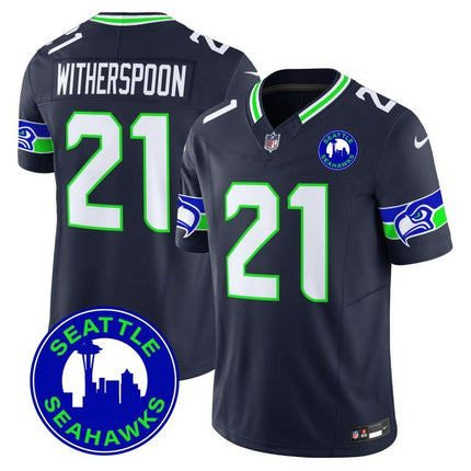 Devon Witherspoon Seahawks Seattle 2024 City Patch Vapor Limited Navy Jersey