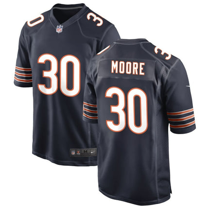 Tarvarius Moore Chicago Bears 2024 Player Game Navy Jersey