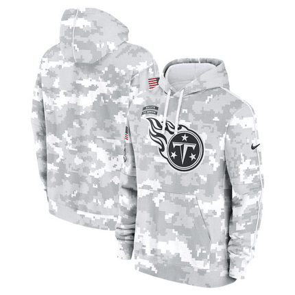 Men's Tennessee Titans 2024 Salute to Service Club Fleece Arctic Camo Pullover Hoodie