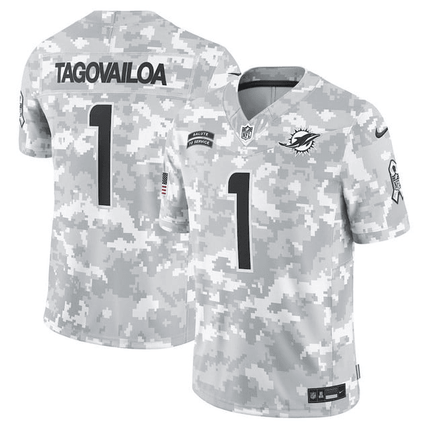 Tua Tagovailoa Miami Dolphins 2024 Salute to Service Retired Player Limited Arctic Camo Jersey