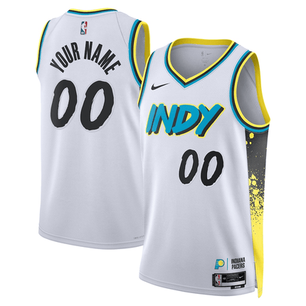 Custom Indiana Pacers 2024-2025 City Edition Swingman White Jersey
