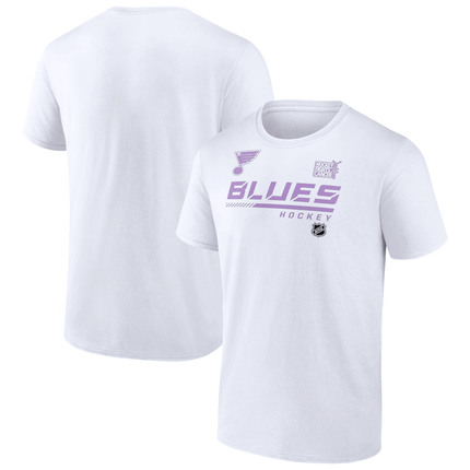 St. Louis Blues 2024 NHL Hockey Fights Cancer White T-Shirt