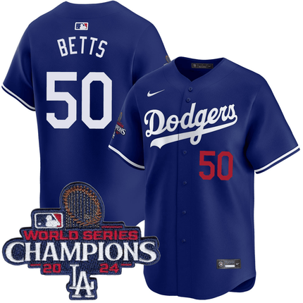Mookie Betts Los Angeles Dodgers 2024 Alternate Limited World Series Champions Royal Jersey