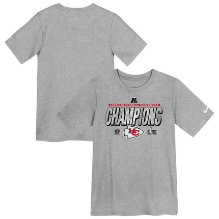 Kansas City Chiefs Preschool 2024 AFC Champions Locker Room Trophy Collection Heather Gray T-Shirt