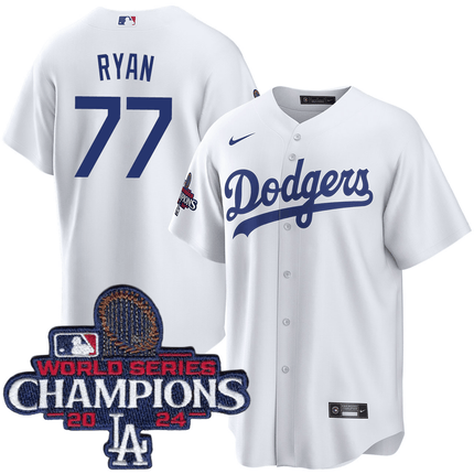 River Ryan Los Angeles Dodgers 2024 Home World Series Champions White Jersey