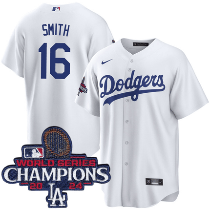 Will Smith Los Angeles Dodgers 2024 Home World Series Champions White Jersey