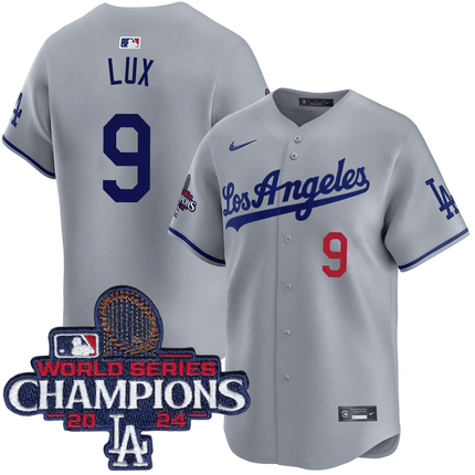 Gavin Lux Los Angeles Dodgers 2024 Road Limited World Series Champions Grey Jersey
