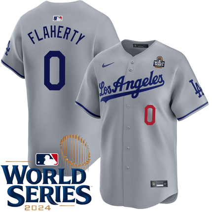 Jack Flaherty Los Angeles Dodgers 2024 Road Limited World Series Grey Jersey