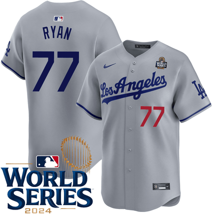 River Ryan Los Angeles Dodgers 2024 Road Limited World Series Grey Jersey