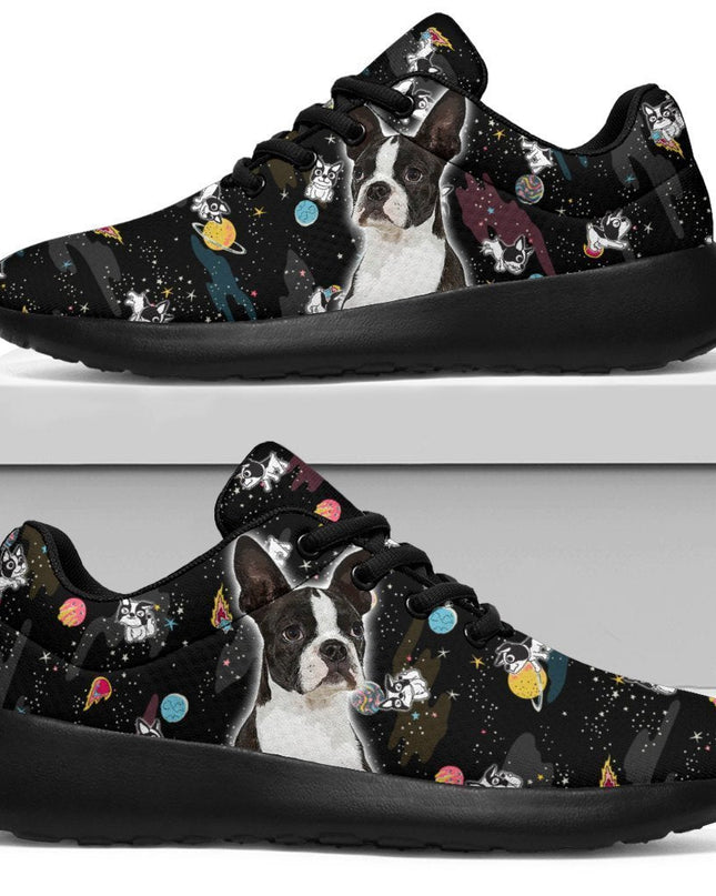 Boston Terrier Sneakers Sporty Shoes Funny