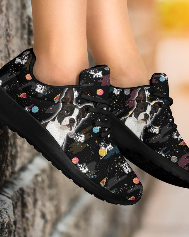 Boston Terrier Sneakers Sporty Shoes Funny