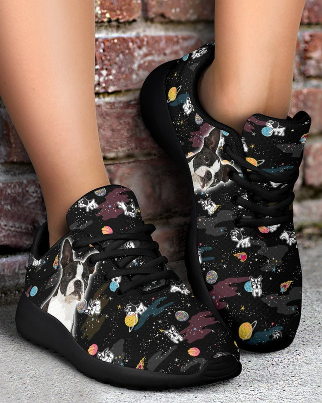 Boston Terrier Sneakers Sporty Shoes Funny