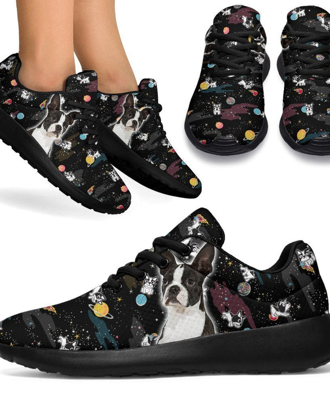 Boston Terrier Sneakers Sporty Shoes Funny