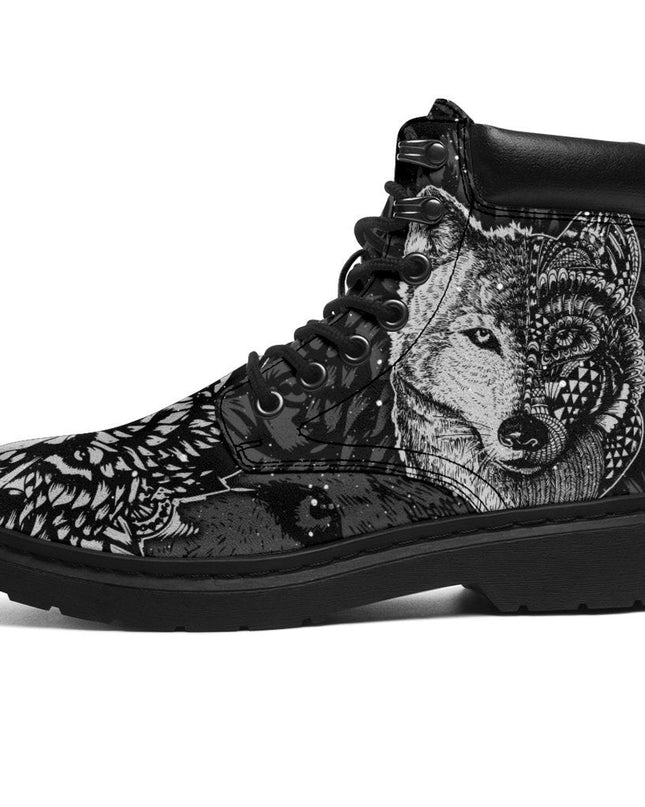 Hippie Wolf Boots Shoes Gift Idea For Wolf Lover