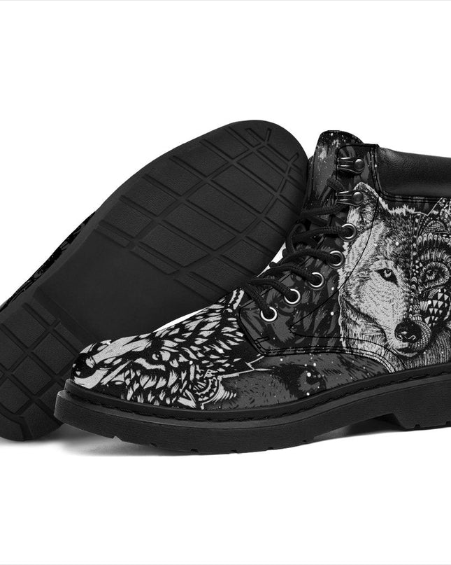 Hippie Wolf Boots Shoes Gift Idea For Wolf Lover