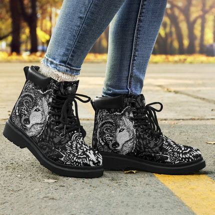 Hippie Wolf Boots Shoes Gift Idea For Wolf Lover