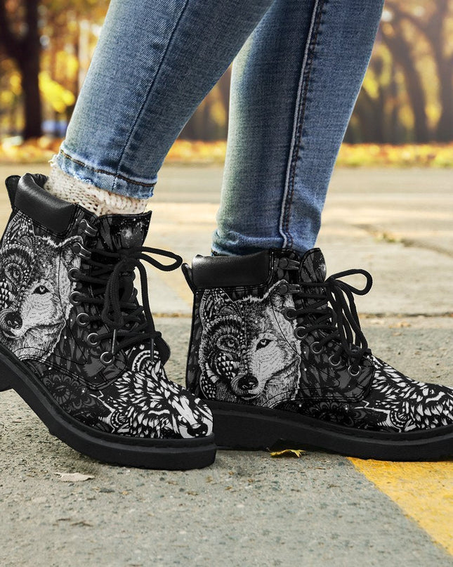 Hippie Wolf Boots Shoes Gift Idea For Wolf Lover