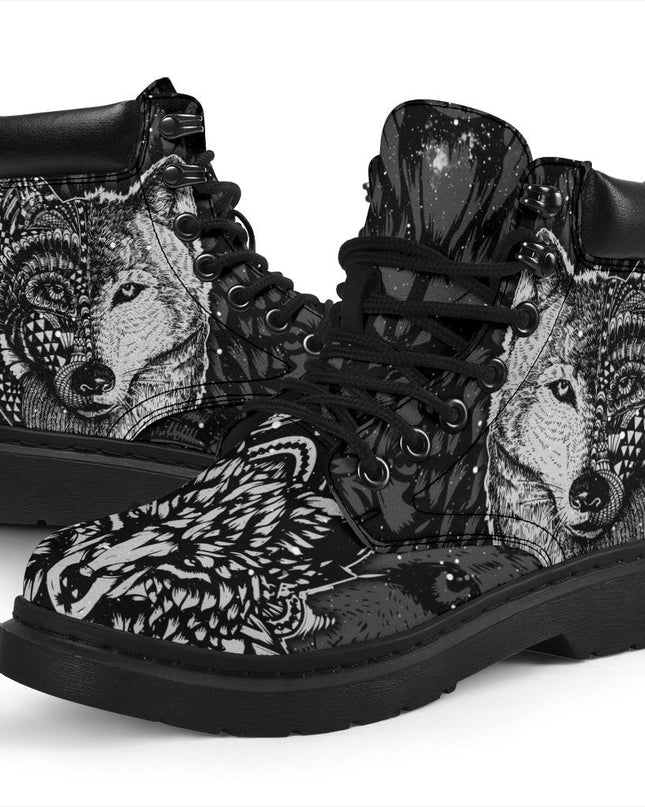 Hippie Wolf Boots Shoes Gift Idea For Wolf Lover
