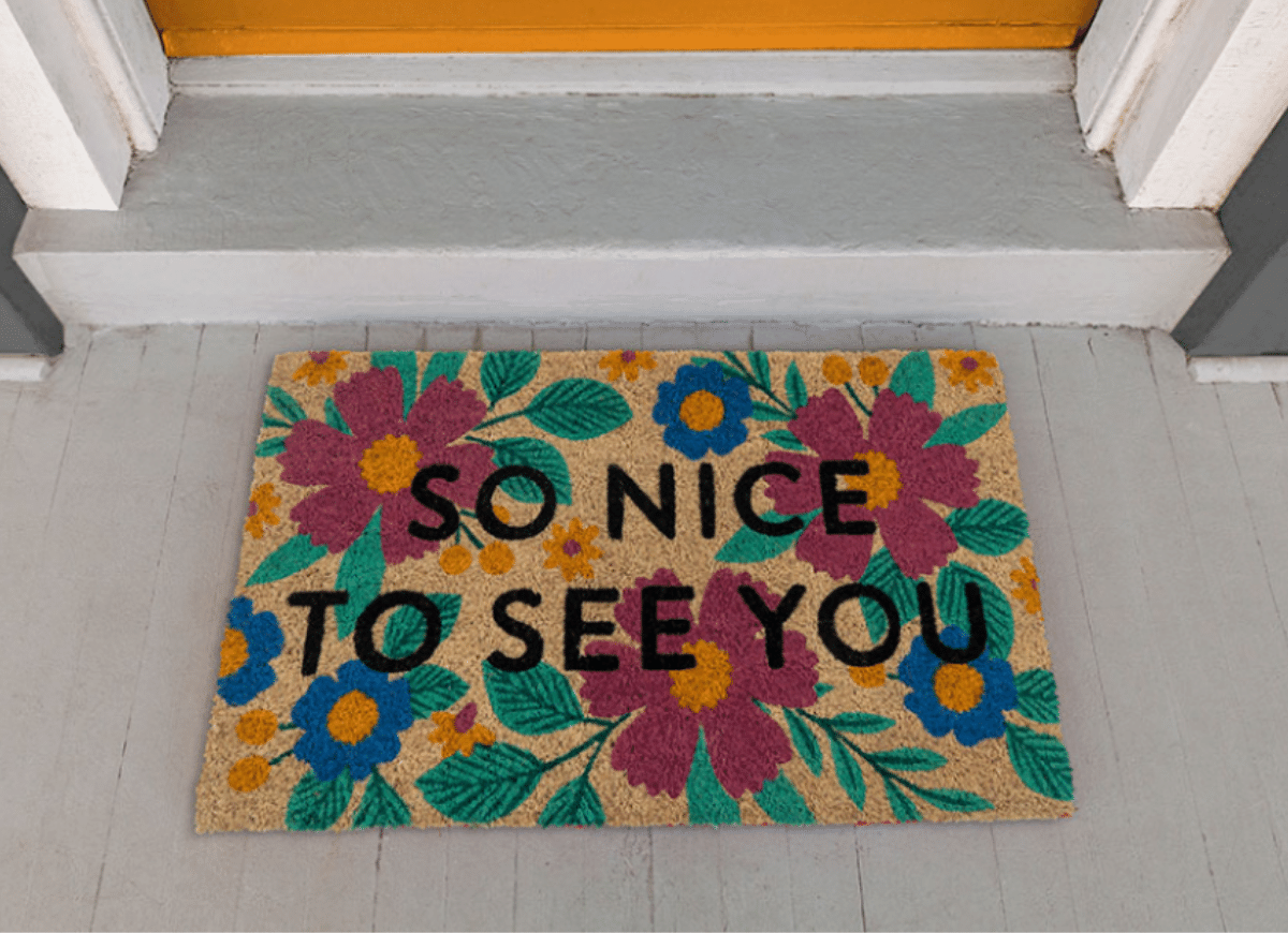 So Nice To See You Floral Doormat Gifts For Summer