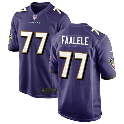 Daniel Faalele Baltimore Ravens 2024 Player Game Purple Jersey